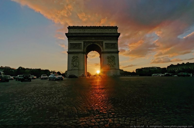 Coucher de soleil derrière l'Arc de Triomphe
Paris, France
Mots-clés: paris paysage_urbain coucher_de_soleil grand-angle