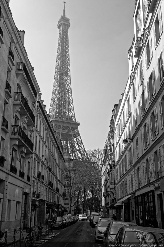 La Tour Eiffel vue depuis le quartier environnant
Paris, France
Mots-clés: noir_et_blanc paris categorieruesparis cadrage_vertical