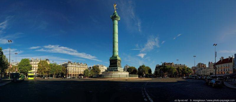 La colonne de Juillet sur la Place de la Bastille 
(assemblage panoramique HD)
Paris, France
Mots-clés: paris paysage_urbain photo_panoramique