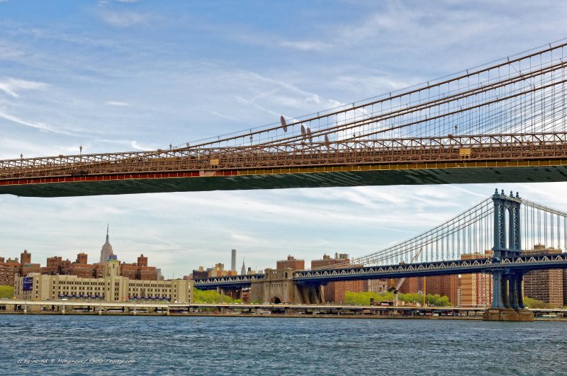Le tablier du pont de Brooklyn. En arrière plan, le pont de Manhattan
Brooklyn, New-York, USA
Mots-clés: usa new-york pont