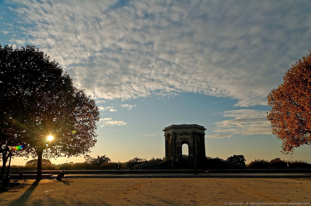 Contre Jours Coucher De Soleil à Montpellier Photo