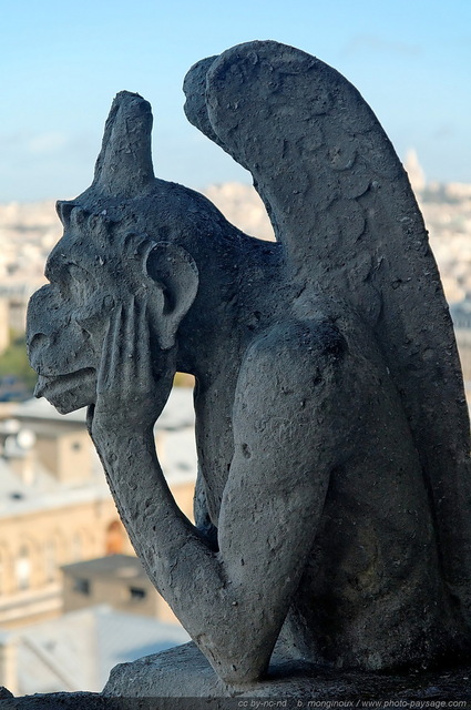 Chimère 
Cathédrale Notre Dame de Paris.
Paris, France
Mots-clés: paris monument eglise cathedrale notre_dame_de_paris ile_de_la_cite chimere cadrage_vertical