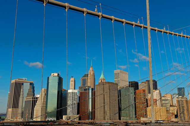 Manhattan
Vu depuis le Pont de Brooklyn
New York, USA
Mots-clés: usa etats-unis new-york pont-de-brooklyn manhattan haubans