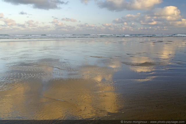 Reflets a maree basse - Biscarrosse plage -07
[Côte Aquitaine]
Mots-clés: aquitaine littoral atlantique bord_de_mer biscarrosse plage ocean landes reflets nuage sable ciel_aube