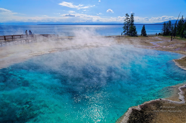 Black pool,  West Thumb geyser basin 
En arrière plan : le lac de Yellowstone
Parc national de Yellowstone, Wyoming, USA
Mots-clés: yellowstone wyoming usa categorielac source_thermale les_plus_belles_images_de_nature