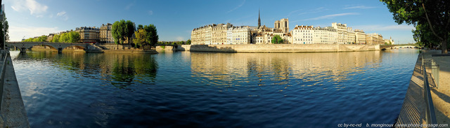 L'à®le St-Louis et l'à®le de la Cité, vus depuis la voie Gorges Pompidou 
(assemblage panoramique HD)
Paris, France
Mots-clés: paris paysage_urbain photo_panoramique categ_ile_de_la_cite les_ponts_de_paris