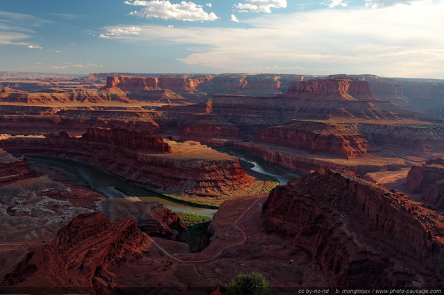 Le fleuve Colorado vu de Dead Horse Point
Dead Horse Point est un point de vue à  couper le souffle, perché à  plus de 600 mètres au-dessus des méandres du fleuve Colorado, sur fond de paysage de pics et de mesas à  perte de vue... Selon la légende, des chevaux seraient morts de soif à  cet endroit, sans pouvoir atteindre le Colorado en contrebas.

Dead Horse Point State Park (Canyonlands), Utah, USA
Mots-clés: USA etats-unis utah fleuve_colorado les_plus_belles_images_de_nature canyon desert montagne_usa