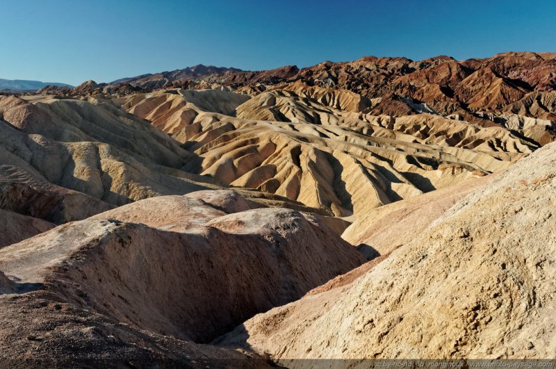 Les couleurs multiples de Zabriskie Point
Death Valley National Park, Californie, USA
Mots-clés: californie usa etats-unis desert vallee_de_la_mort Zabriskie_Point montagne_usa