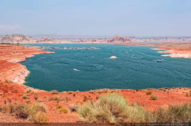 Paysage du lac Powell_4
En arrière plan : la marina.
Lac Powell, Page, Arizona (USA)
Mots-clés: page_az categorielac usa utah arizona bateau