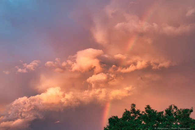 Un arc-en-ciel en soirée après l'orage
Magnifique ciel après l'orage éclairé par les dernières lueurs du coucher de soleil
Mots-clés: arc-en-ciel coucher_de_soleil les_plus_belles_images_de_nature